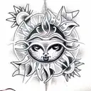 cute sun tattoo design idea