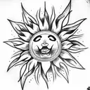 cute sun tattoo design idea