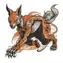 running shadow tattoo design idea