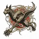 running shadow tattoo design idea