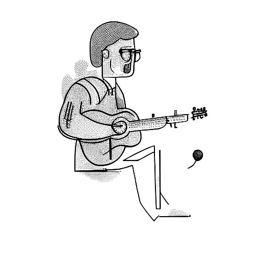a man playing an acoustic guitar tattoo design idea