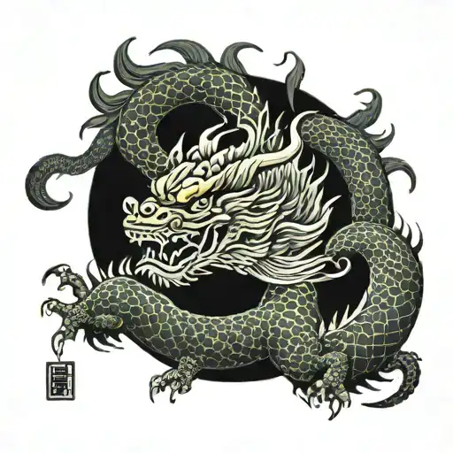 Korean dragon tattoo design idea