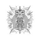 totem pole with seven animals. each animal should represent one of the seven chakras tattoo design idea