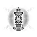 totem pole with seven animals. each animal should represent one of the seven chakras tattoo design idea