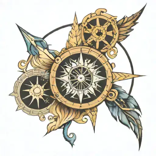 Nordic compass tattoo design idea