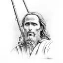 Matthew 4:18-19, depicting Jesus calling fishermen to become 'fishers of men.' the apostles' response to follow Jesus tattoo design idea