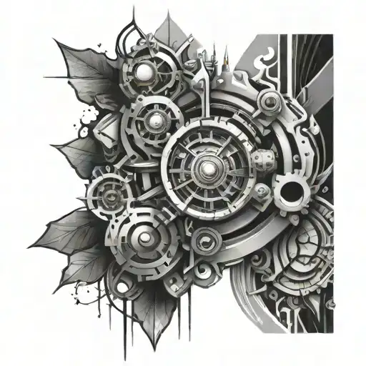 techno elements tattoo design idea
