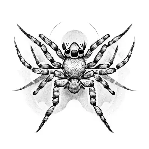 Cuervo comiendo una araña tattoo design idea