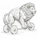 A detailed sketch of a weightlifting lion, combining the client's love for fitness and their favorite animal tattoo design idea