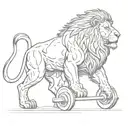 A detailed sketch of a weightlifting lion, combining the client's love for fitness and their favorite animal tattoo design idea
