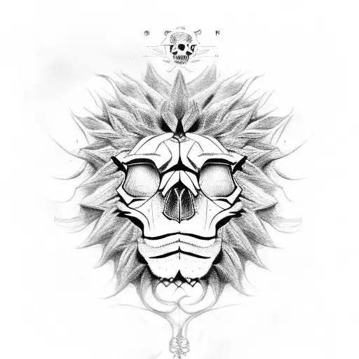 skull lion tattoo design idea