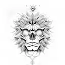 skull lion tattoo design idea