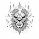 skull lion tattoo design idea