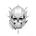 weapon with skull tattoo design idea
