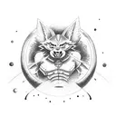 All planets and swat kats flying from earth tattoo design idea