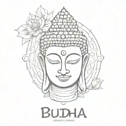 buddha inner peace with letter Sheta tattoo design idea