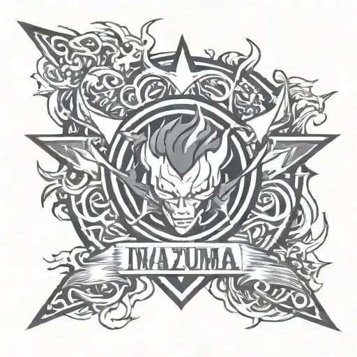 Inazuma logo  with Lightning  tattoo design idea