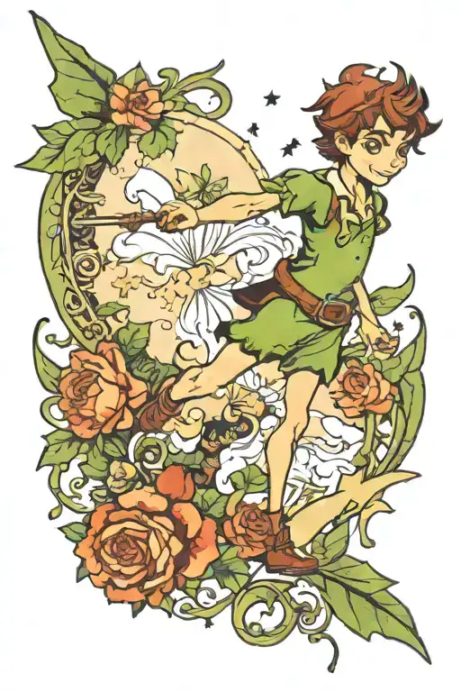 Peter Pan tattoo design idea