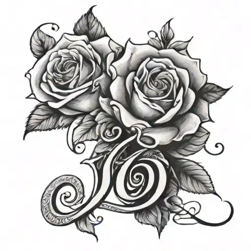 in calligraphy Nona and underneath that Roman numeral numbers eight– 16– 1947 surrounded by roses realistic shading tattoo design idea