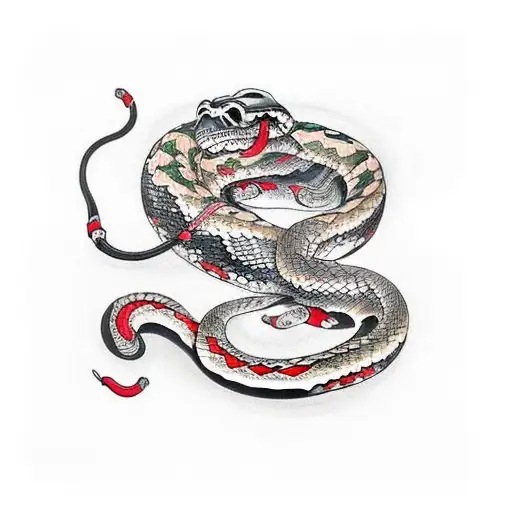 mexican snake tattoo design idea