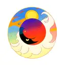 Sun and Moon tattoo design idea