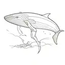 a scuba diver doing snorkeling with a blue whale in Mirissa, Sri Lanka  tattoo design idea