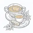 tea and toast tattoo design idea
