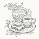 tea and toast tattoo design idea