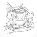tea and toast tattoo design idea