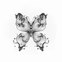 A musical note transforming into a butterfly tattoo design idea