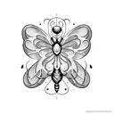 A musical note transforming into a butterfly tattoo design idea