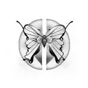 A musical note transforming into a butterfly tattoo design idea