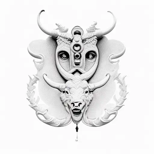 libra holding taurus and capricorn tattoo design idea