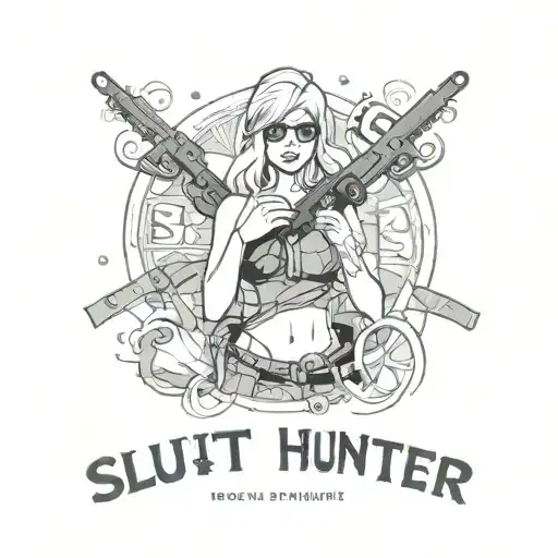Slut Hunter Text tattoo design idea
