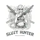Slut Hunter Text tattoo design idea