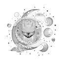 sol y luna tattoo design idea