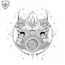 sol y luna tattoo design idea