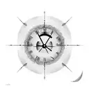 A unique design combining datters øje (daughter's eye), søns vinge (son's wing), and an ur (clock) to represent the bond between family and the passing of time tattoo design idea