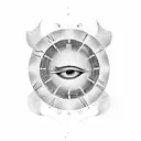 A unique design combining datters øje (daughter's eye), søns vinge (son's wing), and an ur (clock) to represent the bond between family and the passing of time tattoo design idea