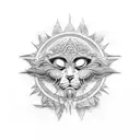 stone sun ancient tattoo design idea