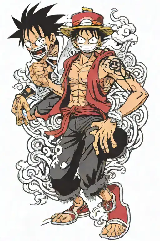 luffy gear 5 tattoo design idea
