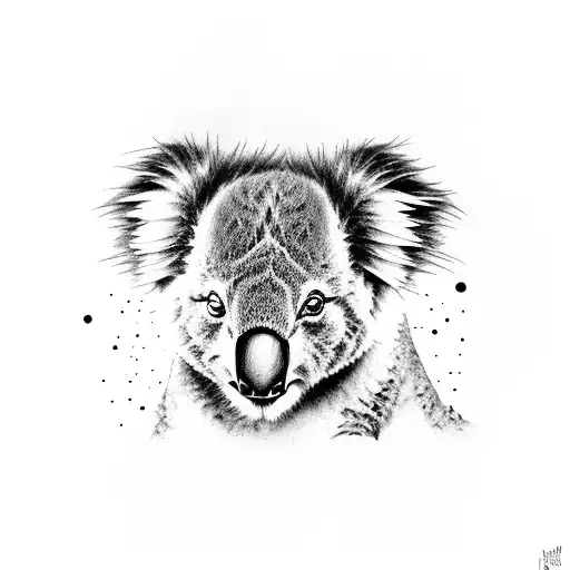 bus and koala tattoo design idea