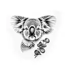 bus and koala tattoo design idea
