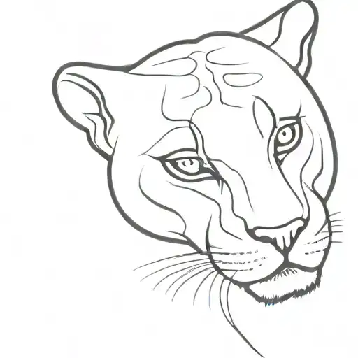 Panther face tattoo design idea