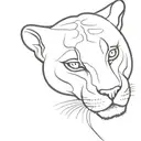 Panther face tattoo design idea