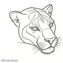 Panther face tattoo design idea