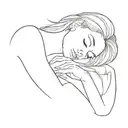 woman posing elegant asleep tattoo design idea
