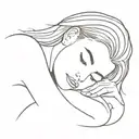 woman posing elegant asleep tattoo design idea