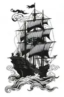 pirate ship tattoo design idea