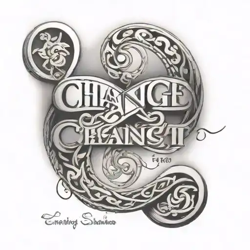infinity symbol which writes "Change is the only Constant" tattoo design idea